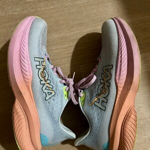 Hoka One One Pink and Gray Shoes